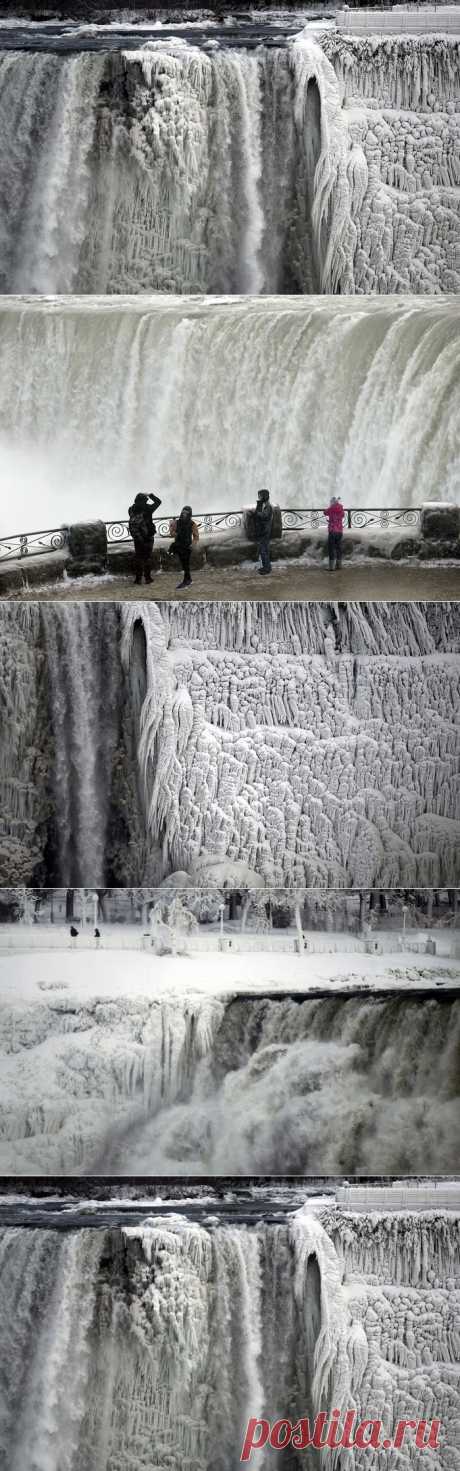 Фотоподборка на замерзшем Ниагарском водопаде.