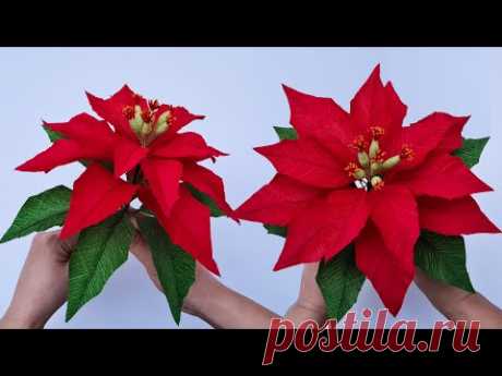 How To Make Poinsettia Paper Flower / Paper Flower / Góc nhỏ Handmade