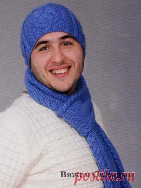 Мужская шапка и шарф спицами. Вязание для мужчин, схемы и описание