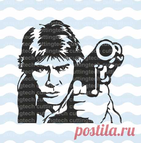 Han Solo con blaster SVG PNG archivos de corte para usar con