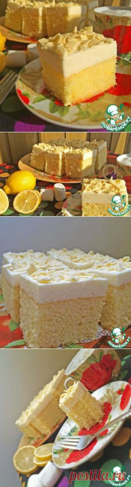 Очень лимонный пирог с &quot;облаком&quot; из маршмеллоу - кулинарный рецепт