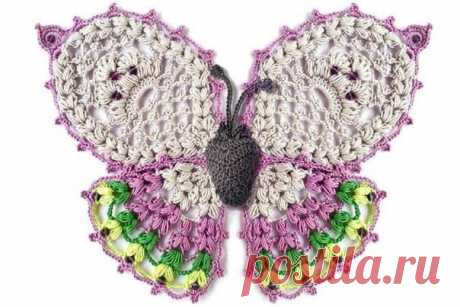 Вяжем ярких бабочек Вяжем ярких бабочекПри желании можно их сделать центральной частью блузки или шали, обвязав дополнительно вокруг.