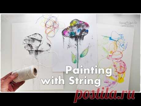 Pulled String Flower Painting Technique for Beginners ♡ Maremi's Small Art ♡