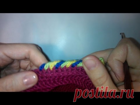 Многоцветная обвязка края крючком Crochet multycolor border hats — Яндекс.Видео