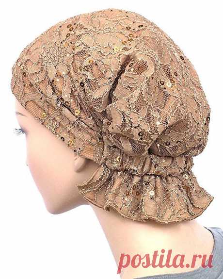 (55) Pinterest - Abbey Cap Womens Chemo Hat Beanie Scarf Turban Headwear for Cancer Lace Sequin Beige | hats
