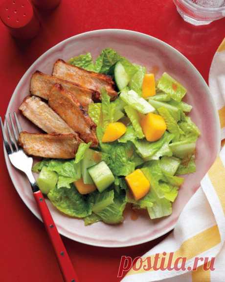 Cucumber and Mango Salad with Chili-Spiced Pork, Recipe from Everyday Food, June 2011