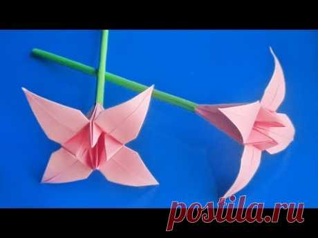 оригами для начинающих цветок ирис, как сделать цветок из бумаги, origami paper flower