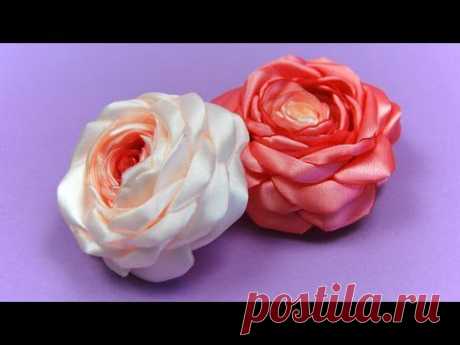 Розы из Лент своими руками / Satin Ribbon Rose Tutorial / ✿ NataliDoma / Блог им. nurika / Добряшка.ру [dobryashka.ru]