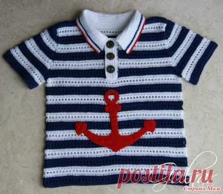 Комплект "Морячок" (рубашка-поло и кепка-бандана) - Вязание - Страна Мам