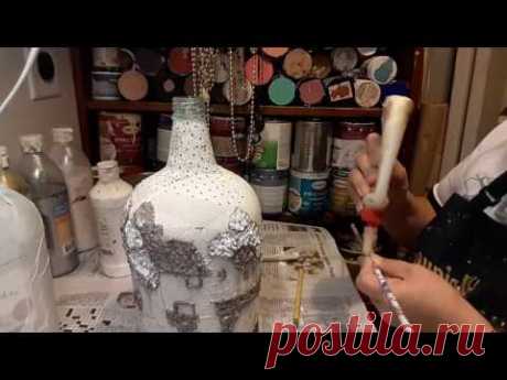 Tutorial #14.  Botellas decorada al estilo  antiguo  (1) parte