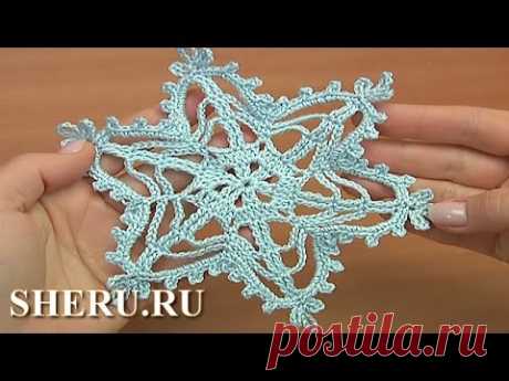 Ажурная снежинка крючком Урок 26 Çiçek Crochet nasıl