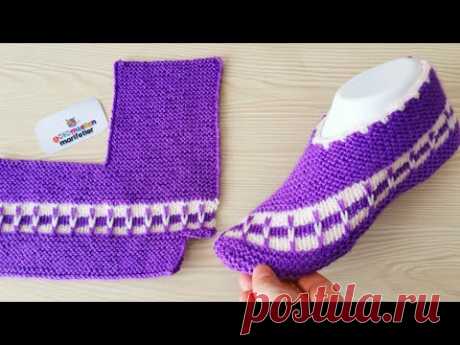 Новый дизайн вязания женских пинеток носков - рисунок вязания