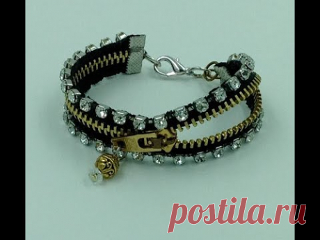 Zipper Bling Bracelet Tutorial