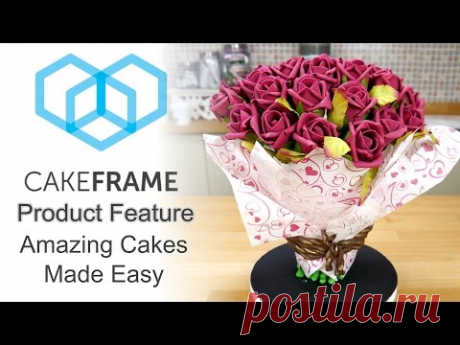 Using The Cake Frame To Construct A 3D Bouquet Of Flowers Cake