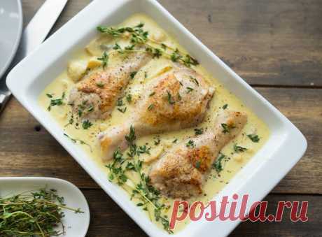 Курица с хрустящей золотой корочкой в горчично-сливочном соусе — Вкусные рецепты