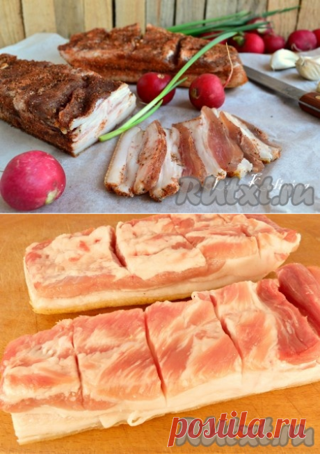 Рецепт соленой свиной грудинки - рецепт с фото