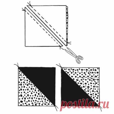 Методы быстрого лоскутного шитья - квадраты из треугольников Мастерская лоскутного шитья. Лоскутные блоки: схема и инструкция.