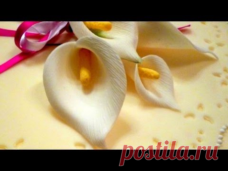 Fiori calle in pasta di zucchero (Gum paste calla flowers) by ItalianCakes - YouTube