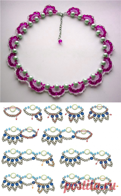 Free pattern fot necklace Azalea | Beads Magic