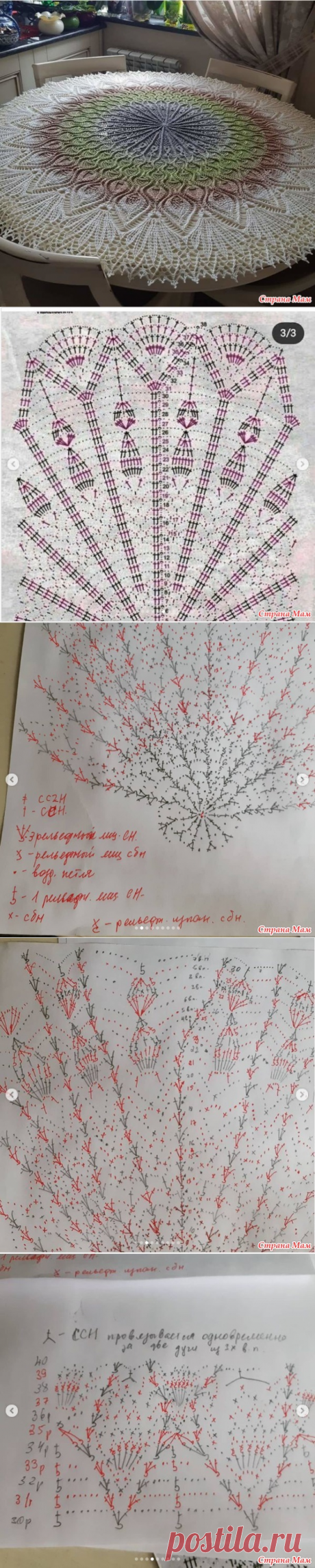 Роскошная скатерть от Екатерины Матвеенко - Все в ажуре... (вязание крючком) - Страна Мам