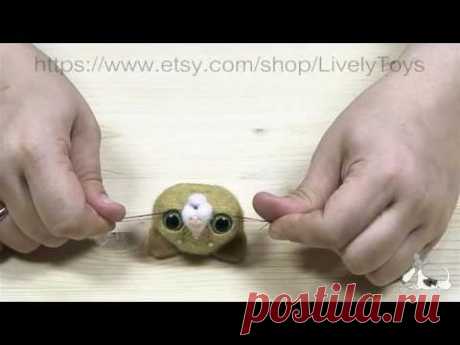 Needle felted toys. How to make thread whiskers / Валяние. Усы для валяной игрушки. Мастер класс