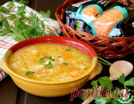 Овощной суп с красной чечевицей и рисом – кулинарный рецепт