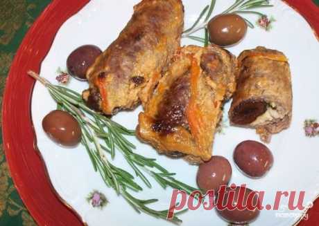 Рулетики из говядины с черносливом - пошаговый кулинарный рецепт на Повар.ру