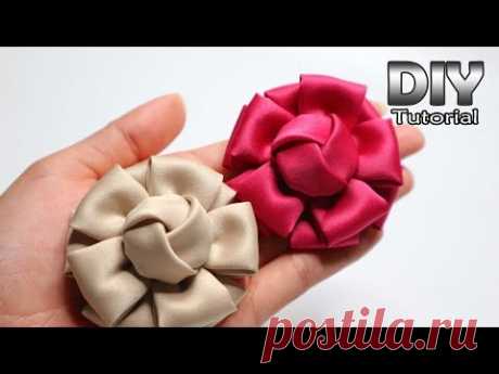 DIY - Tutorial Fabric Flower Satin Velvet | Bunga Hanna | Cara membuat bros bunga kain - YouTube