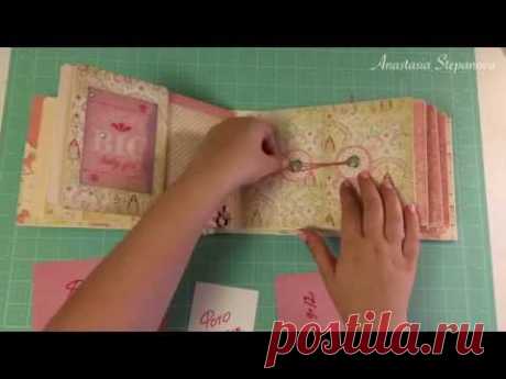 Baby girl album - cuddle girl - Authentique - scrapbooking - photo album - handmade - tutorial