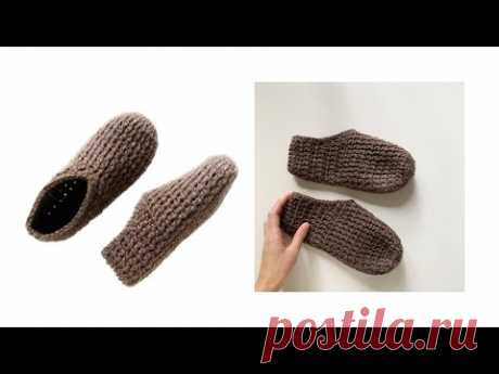 🤩 вязаные крючком ТАПОЧКИ-СЛЕДКИ. Простой способ для начинающих. Crochet slippers