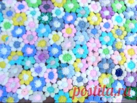 How To Crochet Puff Stitch Flowers #15