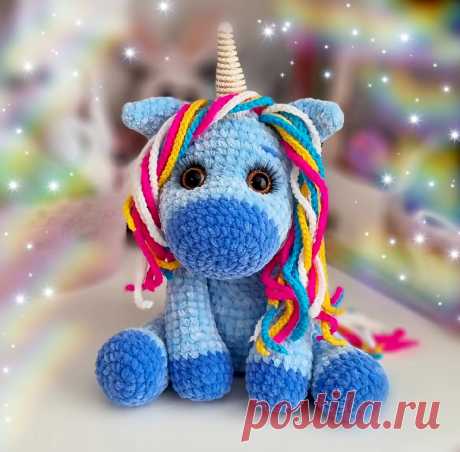 PDF Единорожка Зефирка крючком. FREE crochet pattern; Аmigurumi animal patterns. Амигуруми схемы и описания на русском. Вязаные игрушки и поделки своими руками #amimore - плюшевый единорог, большая единорожка из плюшевой пряжи.