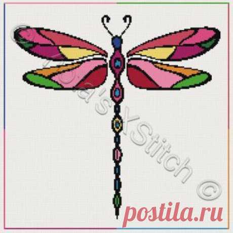 Dragonfly cross stitch kit, pattern, chart | Yiotas XStitch