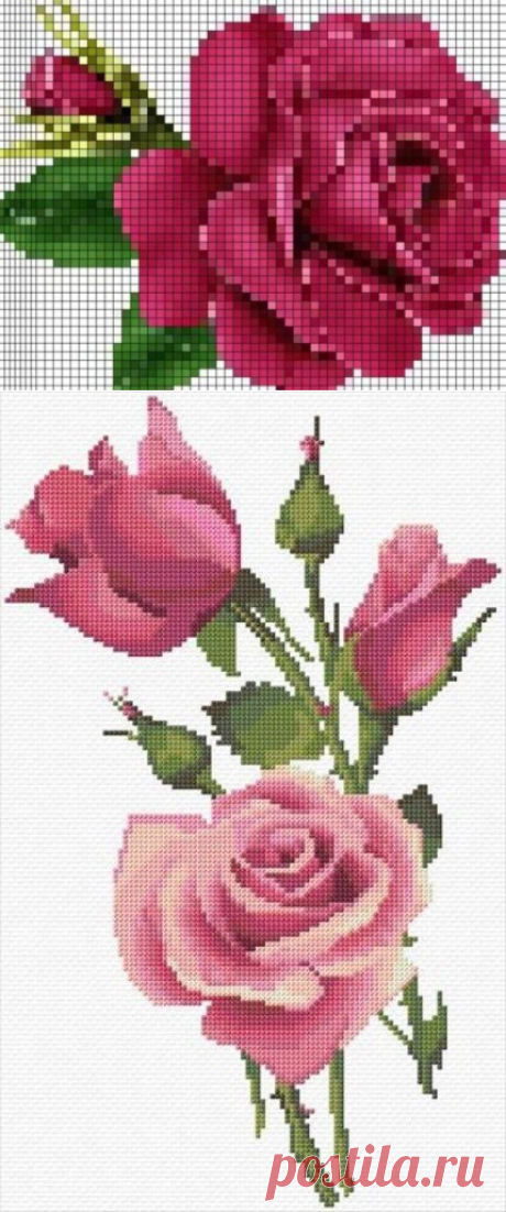 Бесподобные схемы для вязания и вышивки - лучшие розы для ваших шедевров! | Вязалки Веселого Хомяка | Дзен