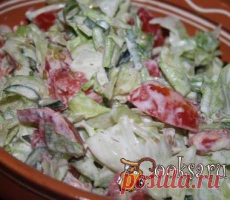 Летний салат из овощей с айсбергом фото рецепт приготовления