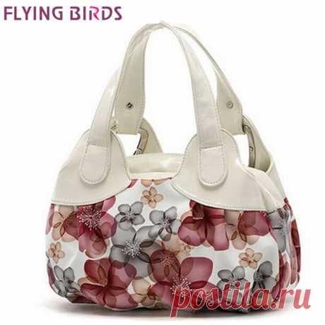FLYING BIRDS 2013 New Popular flower pattern PU leather Women handbags shoulder bag for female SH462 купить на AliExpress