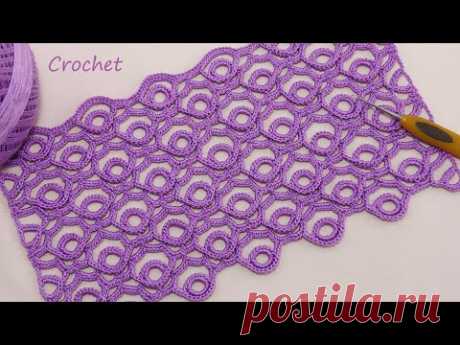 Всего 2 ряда! УЗОР КРЮЧКОМ лёгкий и простой в ВЯЗАНИИ 💎 SUPER EASY Pattern Crochet