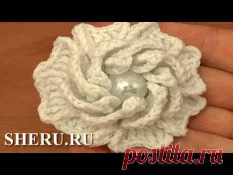 How to Make a Crocheted 3D Flower Урок 93 Лепестки из сложных столбиков