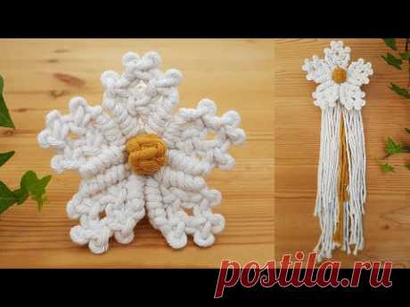 DIY 🌼como hacer una FLOR en MACRAME (paso a paso) | DIY Macrame Flower Tutorial (step by step)