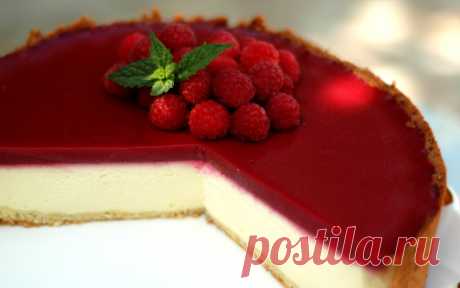 Творожный пирог с малиновым желе | Блог о вкусной еде