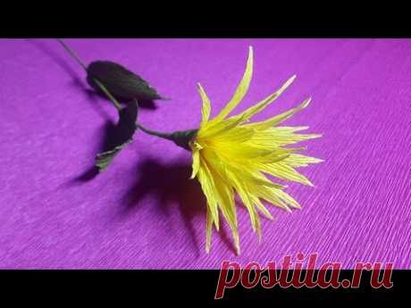 How to Make Yellow Paper flowers - Flower Making of Crepe Paper - Paper Flower Tutorial