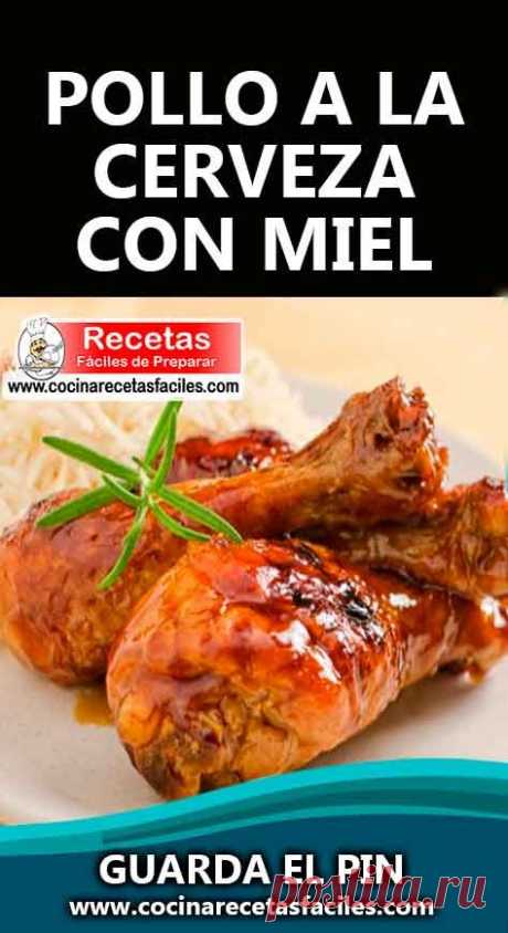 Pollo a la cerveza con miel esta receta  es deliciosa y fácil de preparar, puedes servir acompañado con arroz blanco o con unas deliciosas papas fritas caseras