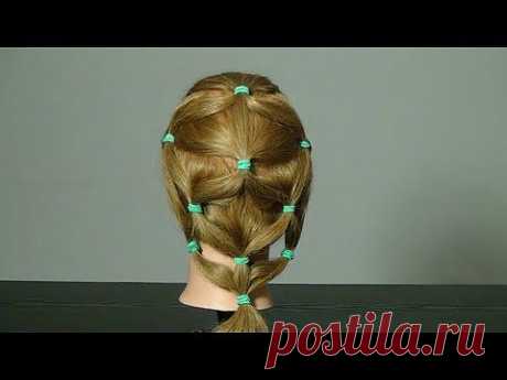 ▶ Прическа для девочек на средние волосы. Easy hairstyle for girls - YouTube