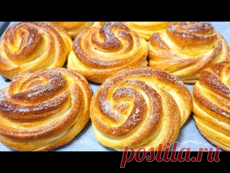 Пуховые булочки. Сахарные плюшки / Down buns. Sugar buns