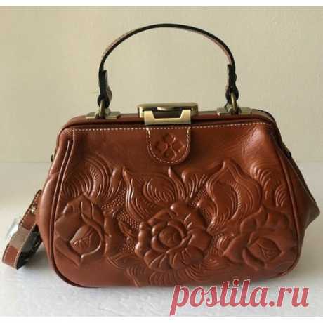 Patricia Nash Tooled Gracchi Frame Leather Satchel Florence Brown Crossbody Bag | Mercari