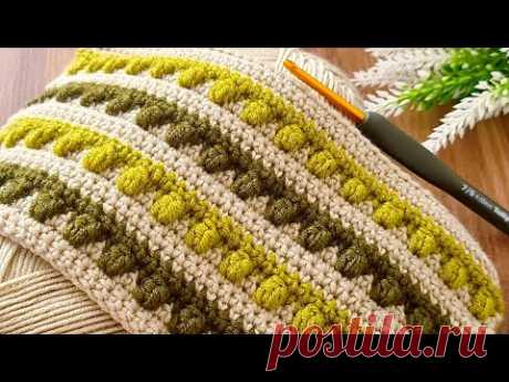 Уникальный очень простой узор для вязания крючком детского одеяла, состоящий из двух рядов, для начи