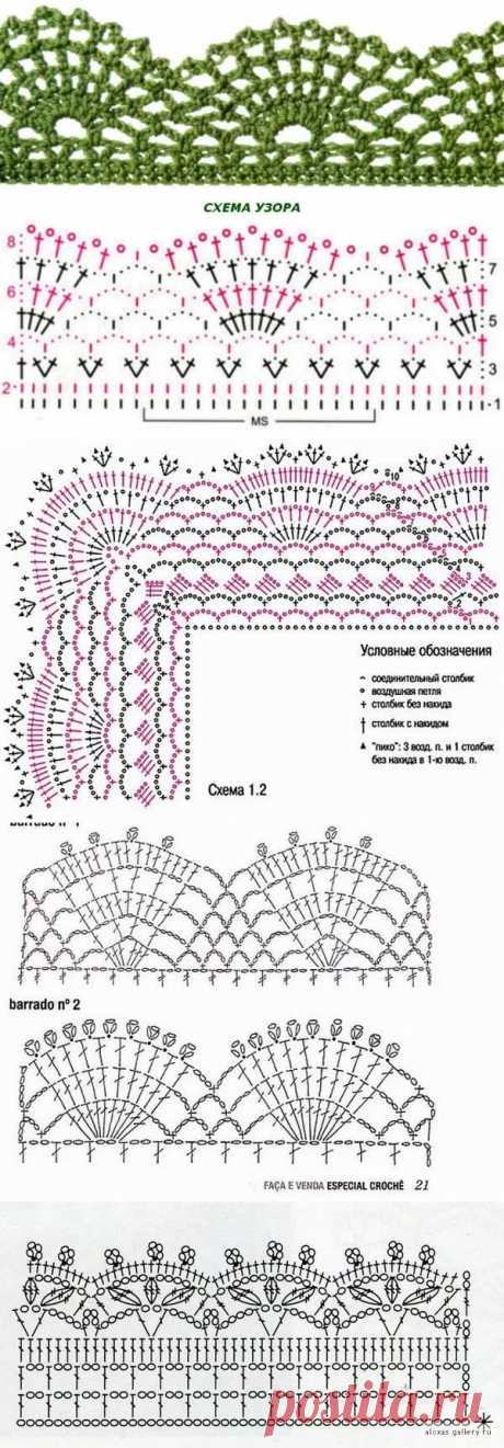 обвязка крючком края изделия схемы: 2 тыс изображений найдено в Яндекс.Картинках