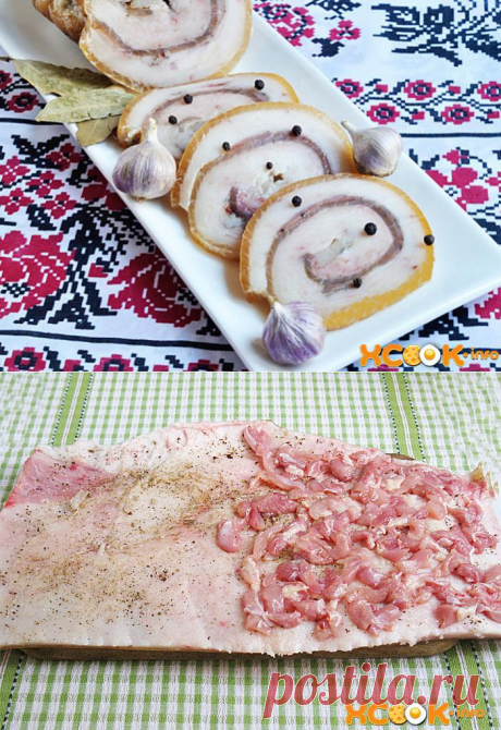 Вареный рулет из сала - вкусный рецепт приготовления с начинкой