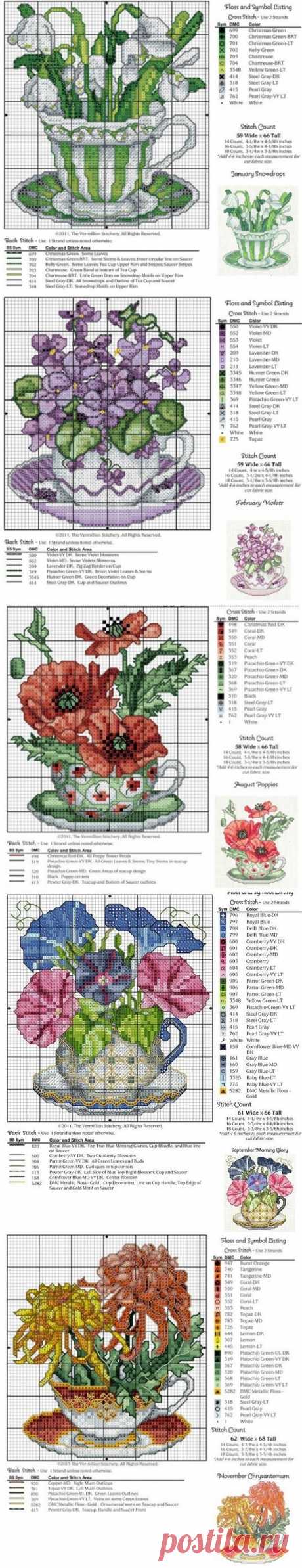 Цветочный календарь / Схемы вышивки крестиком / PassionForum - мастер-классы по рукоделию