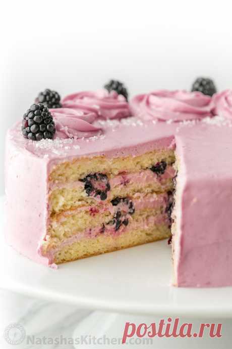 Blackberry Cake with Blackberry Frosting - Natasha's Kitchen